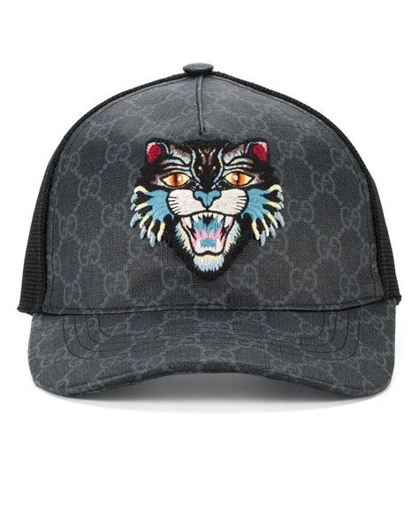 gucci angry cat gg supreme baseball cap|Baseball Hats for Men .